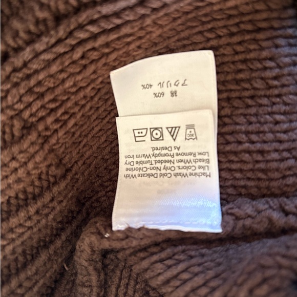 NWOT: Eddie Bauer Y2K Woman’s Large Dark Chocolate Cable Knit Cowl Sweater - Picture 6 of 6